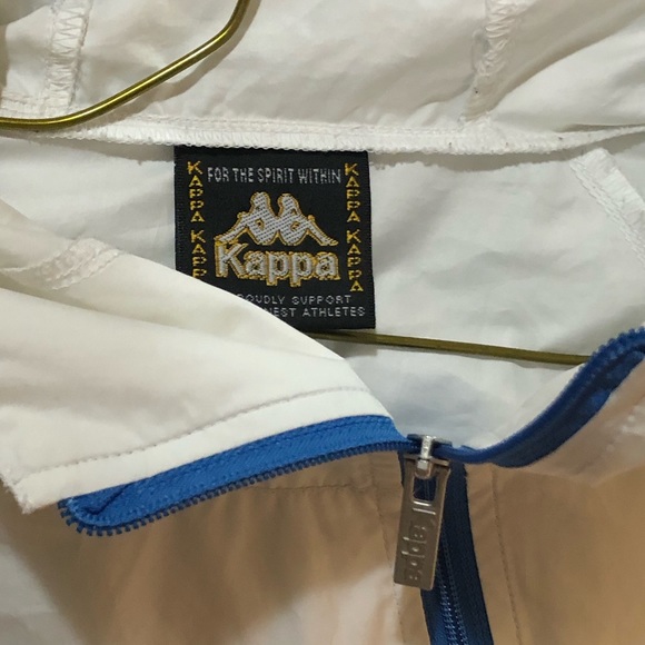 kappa blue and white 90s vintage jacket with hood - Picture 3 of 3